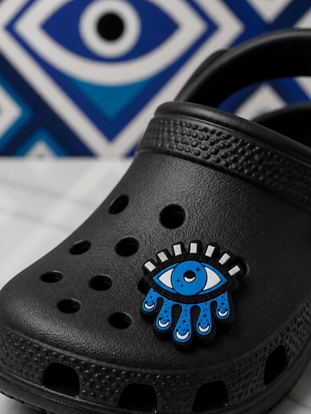 Evil Eye Croc Shoe Charm Celestial Moon Stars Protection Nazar Jibbitz Style